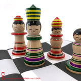 Kokeshi Chess Set. UNIQUE!!! Handmade Chess Set. Wooden. Japanese Chess Set.